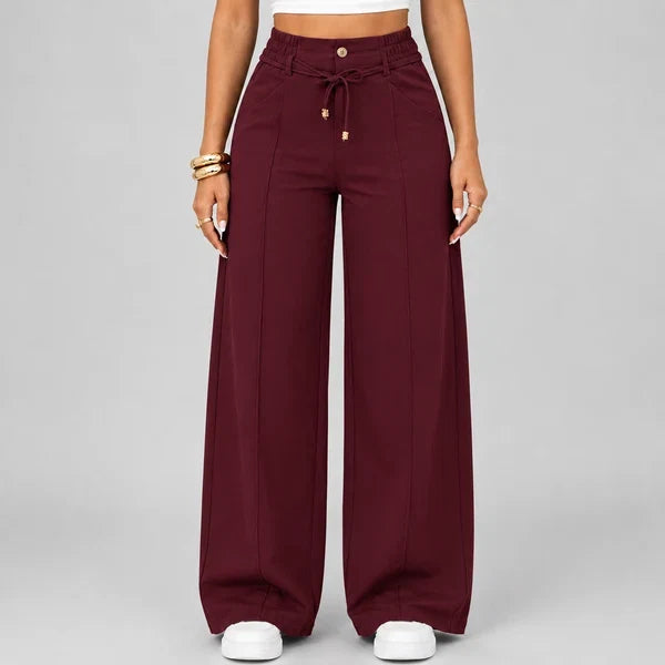 ⚡New Summer Drawstring High Waist Wide Leg Pants