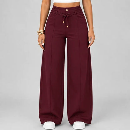⚡New Summer Drawstring High Waist Wide Leg Pants
