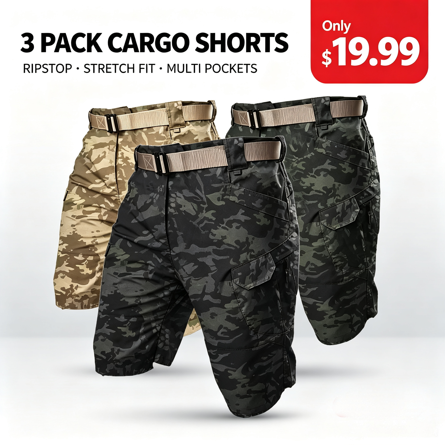 Men's Tactical Cargo Shorts – now with stretch, storage, and all‑day comfort