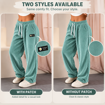 Women's Solid Straight Leg Corduroy Bottoms
